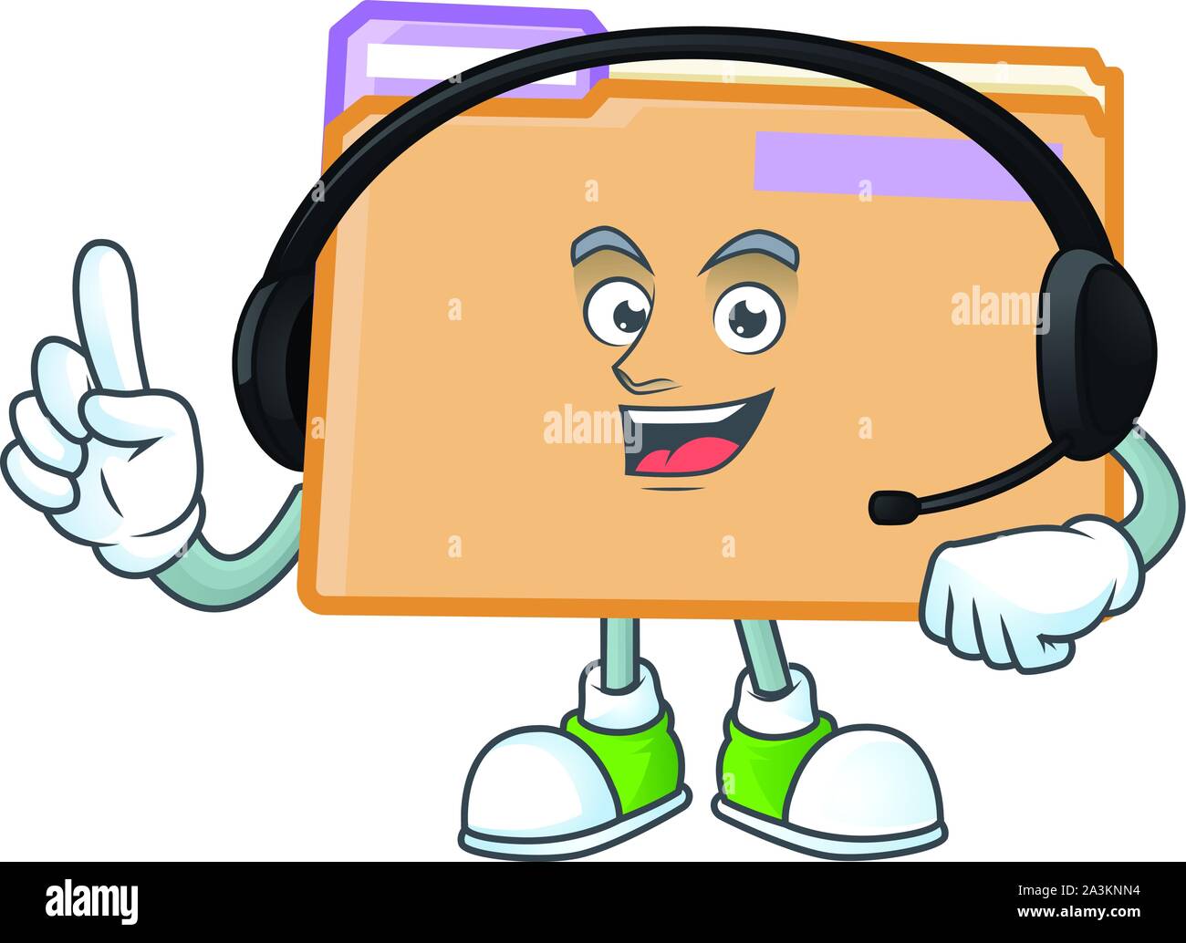 With headphone folder data isolated on white background Stock Vector