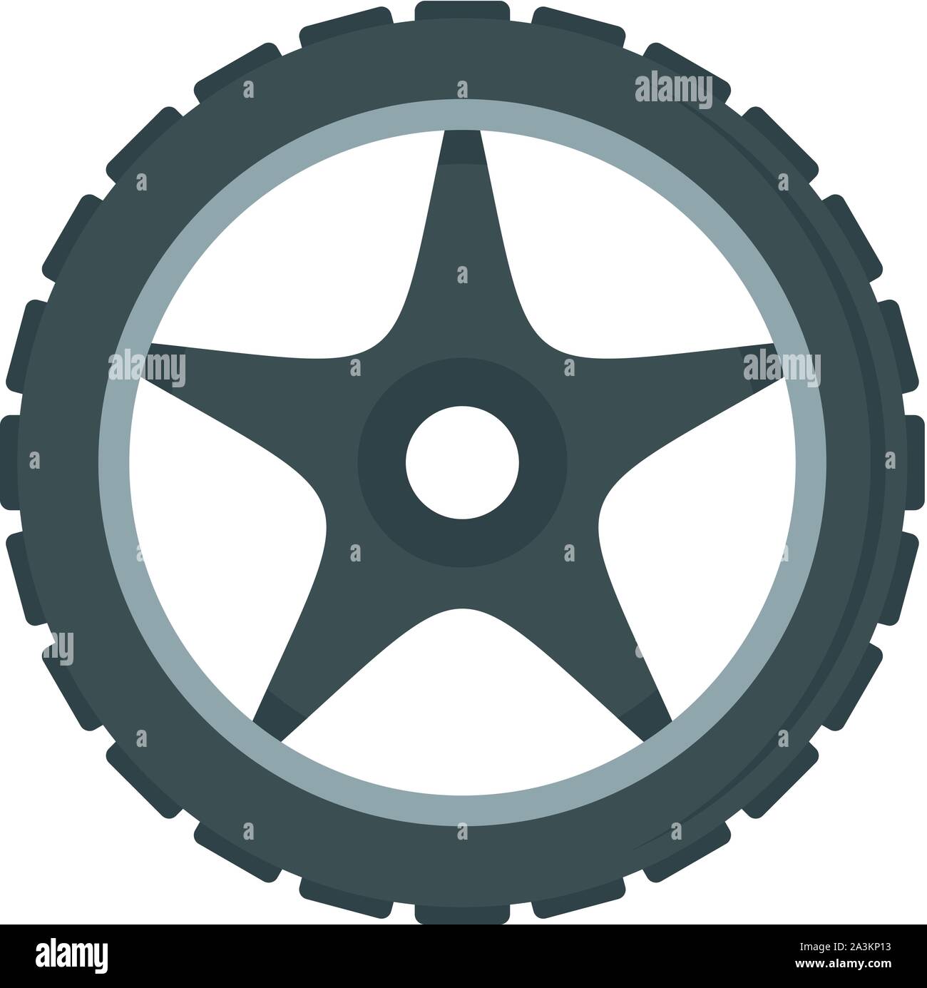 Bike wheel icon. Flat illustration of bike wheel vector icon for web