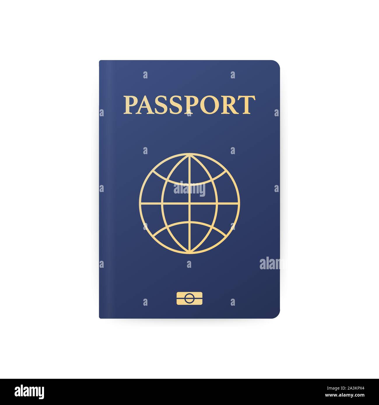 Blue passport isolated on white. International identification document