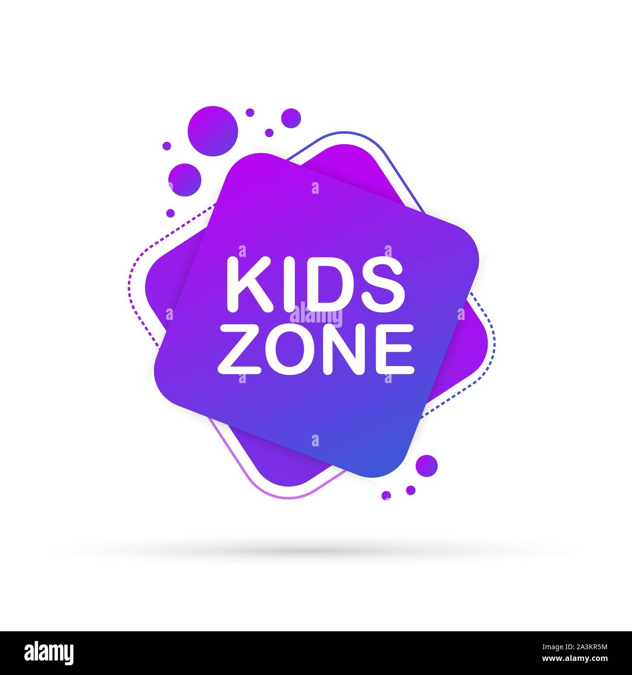 Kids Zone banner template, label. Playground vector child zone sign