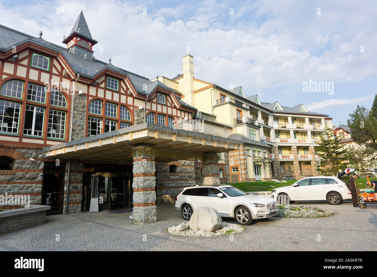 Grand Hotel Kempinski High Tatras by Strbske Pleso Lake in the High Tatras,  Slovakia. September 2019 Stock Photo - Alamy