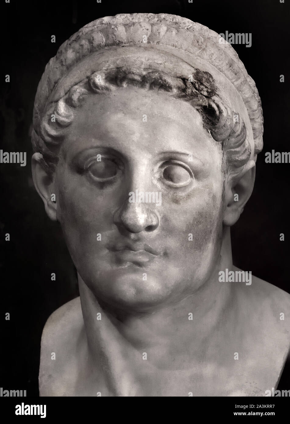 Ptolemy I Soter, ( Ptolemy I Soter Pharaoh) (born 367/366 bc, Macedonia—died 283/282, Egypt), Macedonian general of Alexander the Great, who became ruler of Egypt (323–285 bc) and founder of the Ptolemaic dynasty, Stock Photo