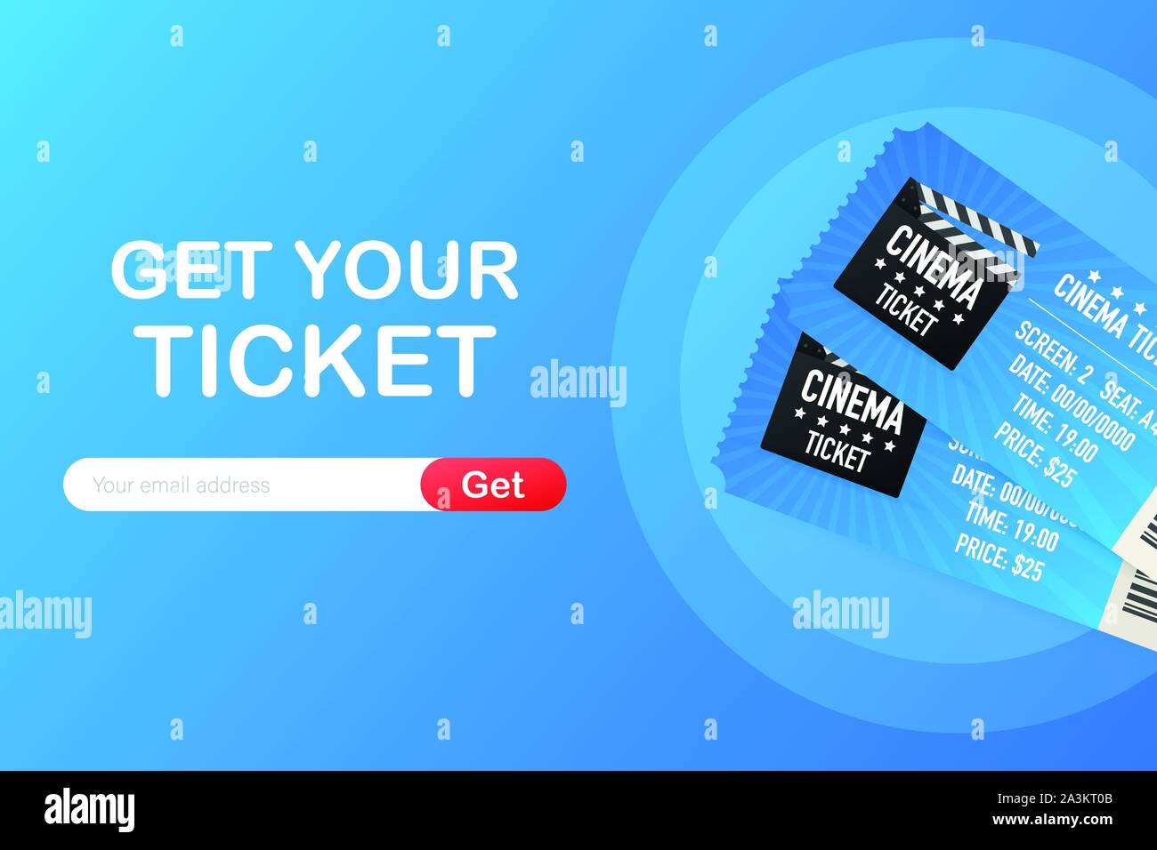 Get your ticket online. Cinema movie ticket online order concept
