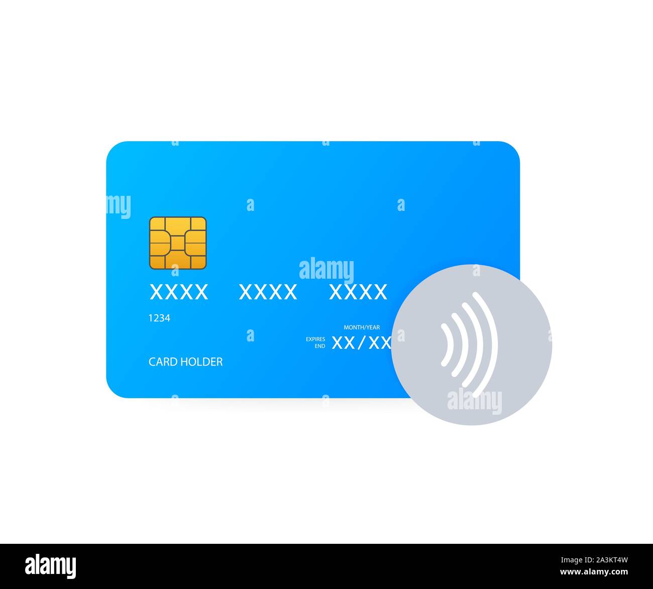 Contactless payment icon. Nearfield communication card technology