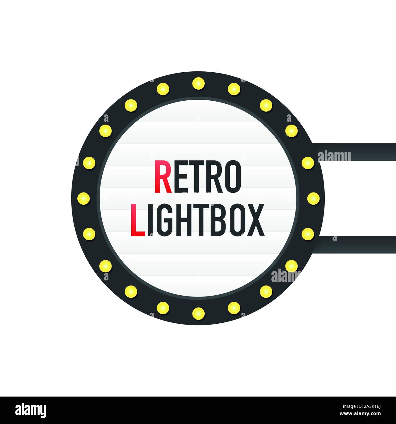 Retro lightbox billboard vintage frame. Lightbox with customizable