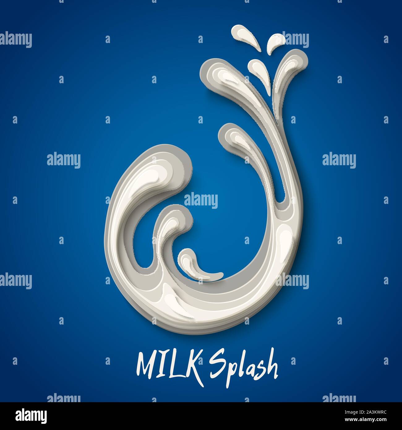 Vector milk splash paper cut concept poster Stock Vector