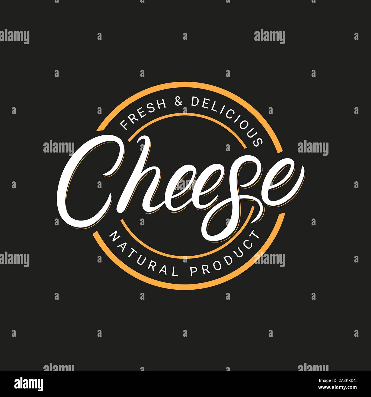 Cheese hand written lettering logo, label, badge, sign, emblem template