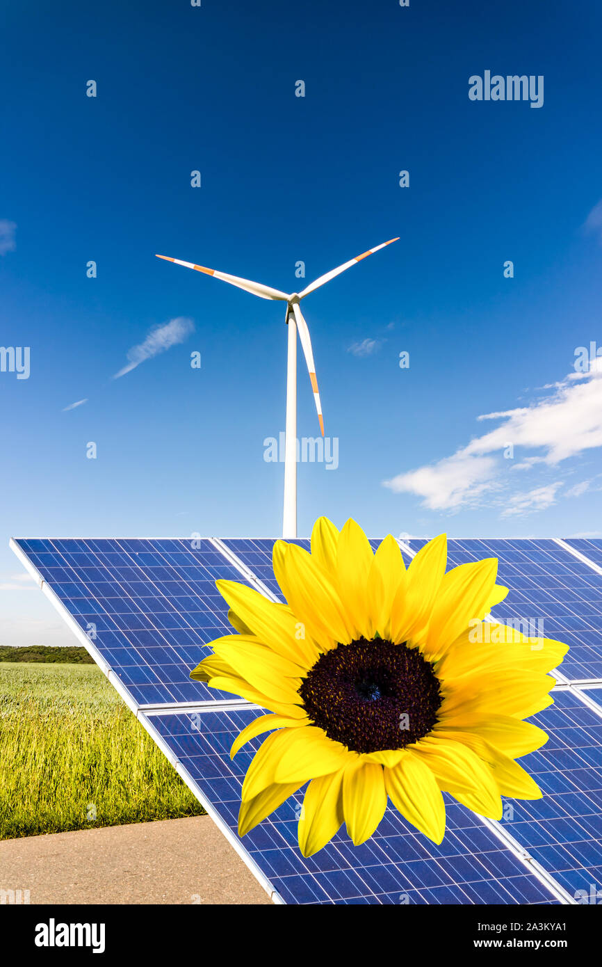 Solar Energy Wind Power Stock Photo Alamy