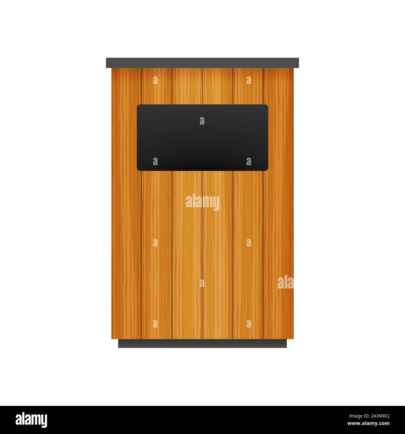 Trash can in park icon. Waste bin on white background. Vector ...