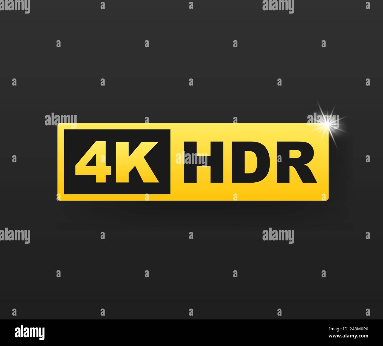 4K Ultra HD symbol, High definition 4K resolution mark, HDR. Vector stock illustration. Stock Vector