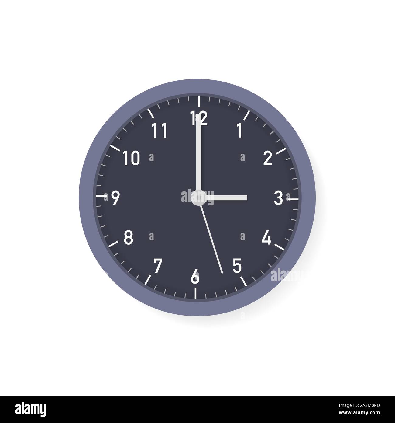 Vector simple classic black and white round wall clock. Vector ...