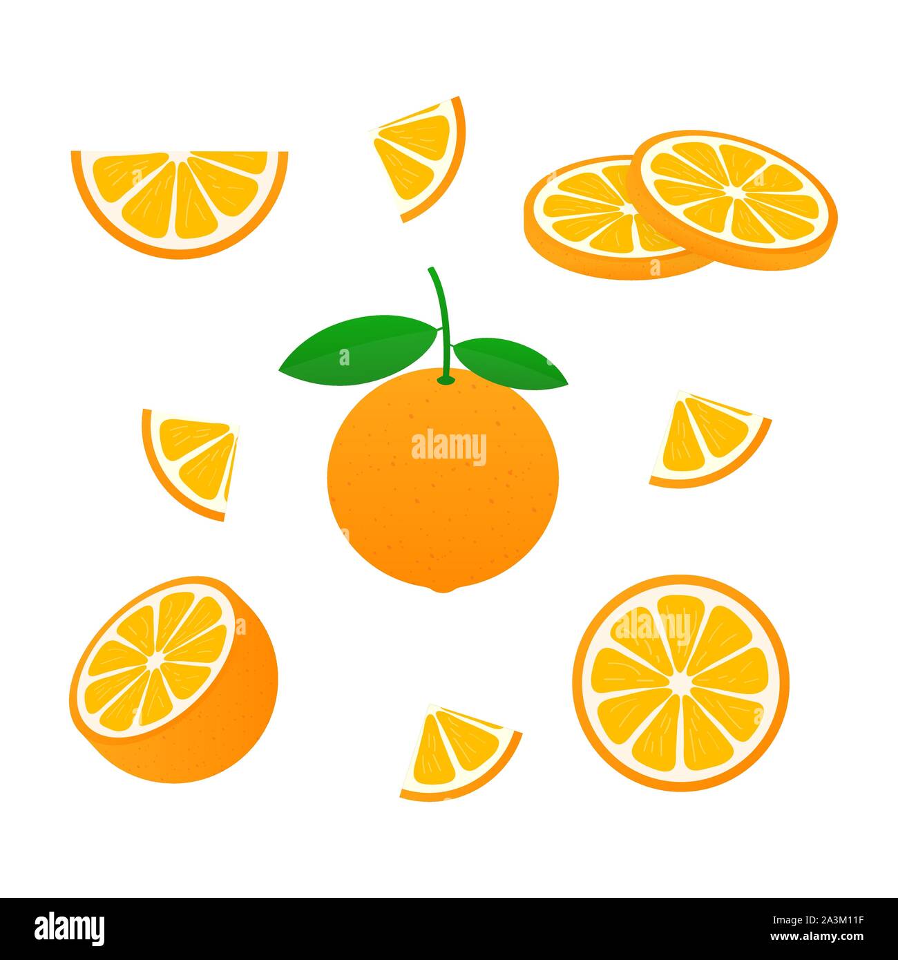 Oranges and leaves background Stock Vector Images - Alamy