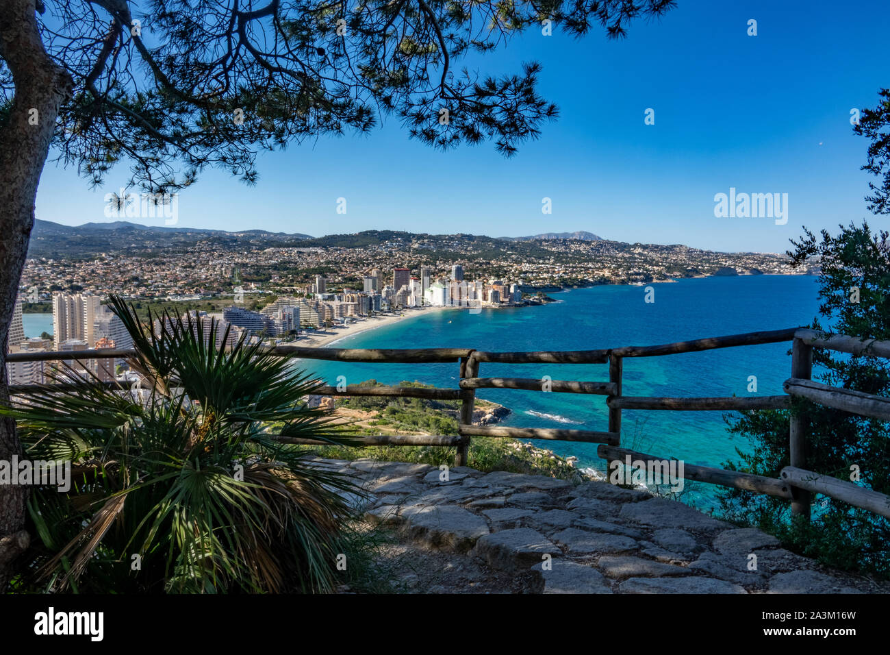 Beaches of Calpe and natural park of Penyal d'Ifac in Spain Stock Photo