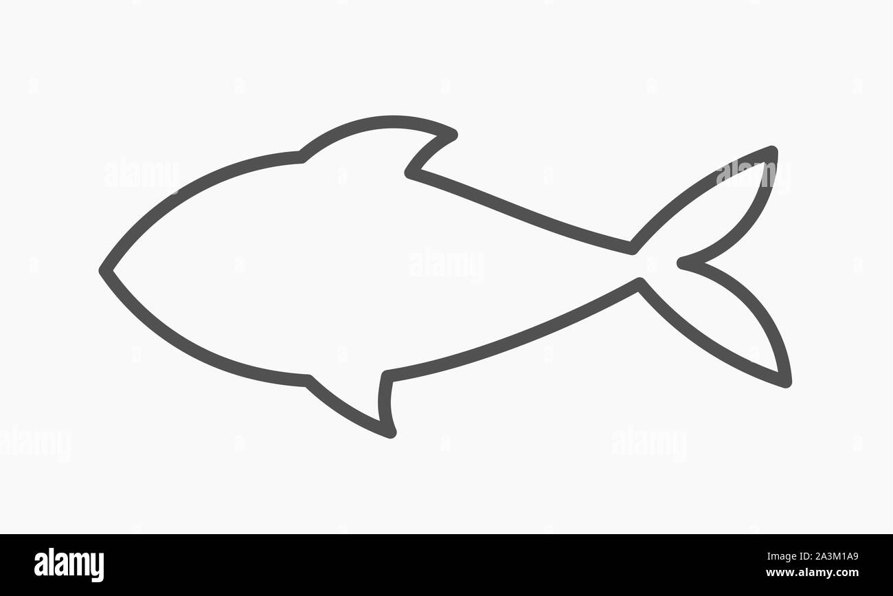 Fish line icon outline Royalty Free Vector Image