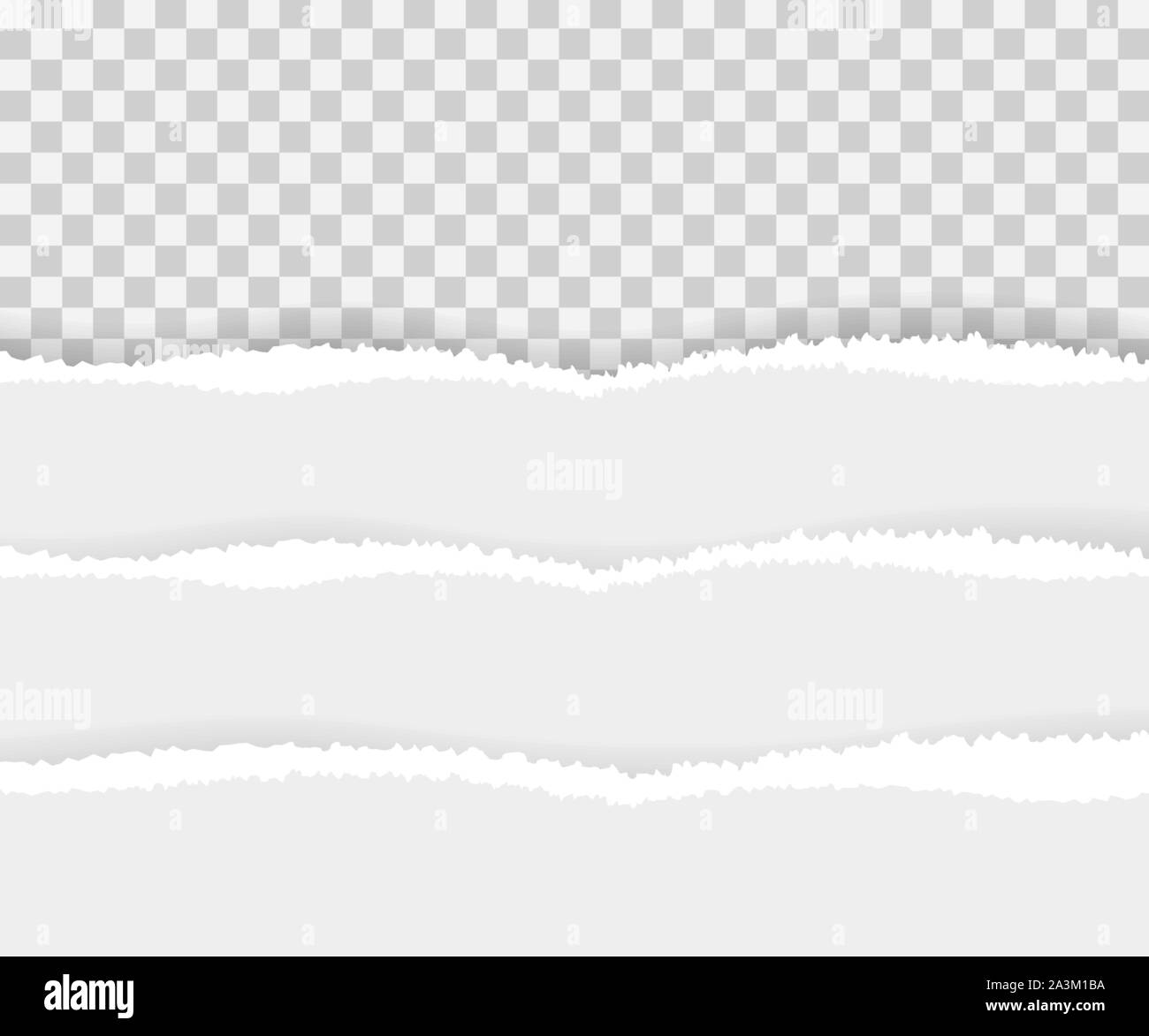 Torn paper edges, seamless horizontally. Vector stock illustration. Stock Vector