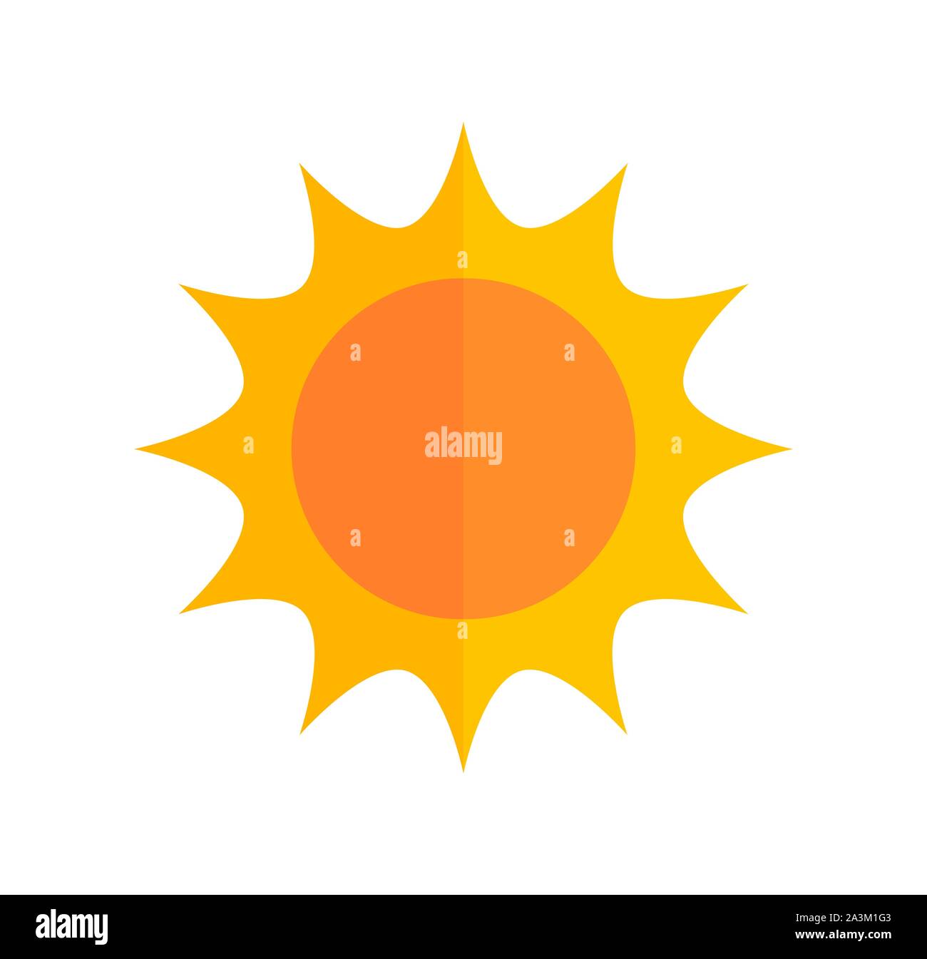 Cute flat design sun icon. Vector illustration Stock Vector Image & Art ...