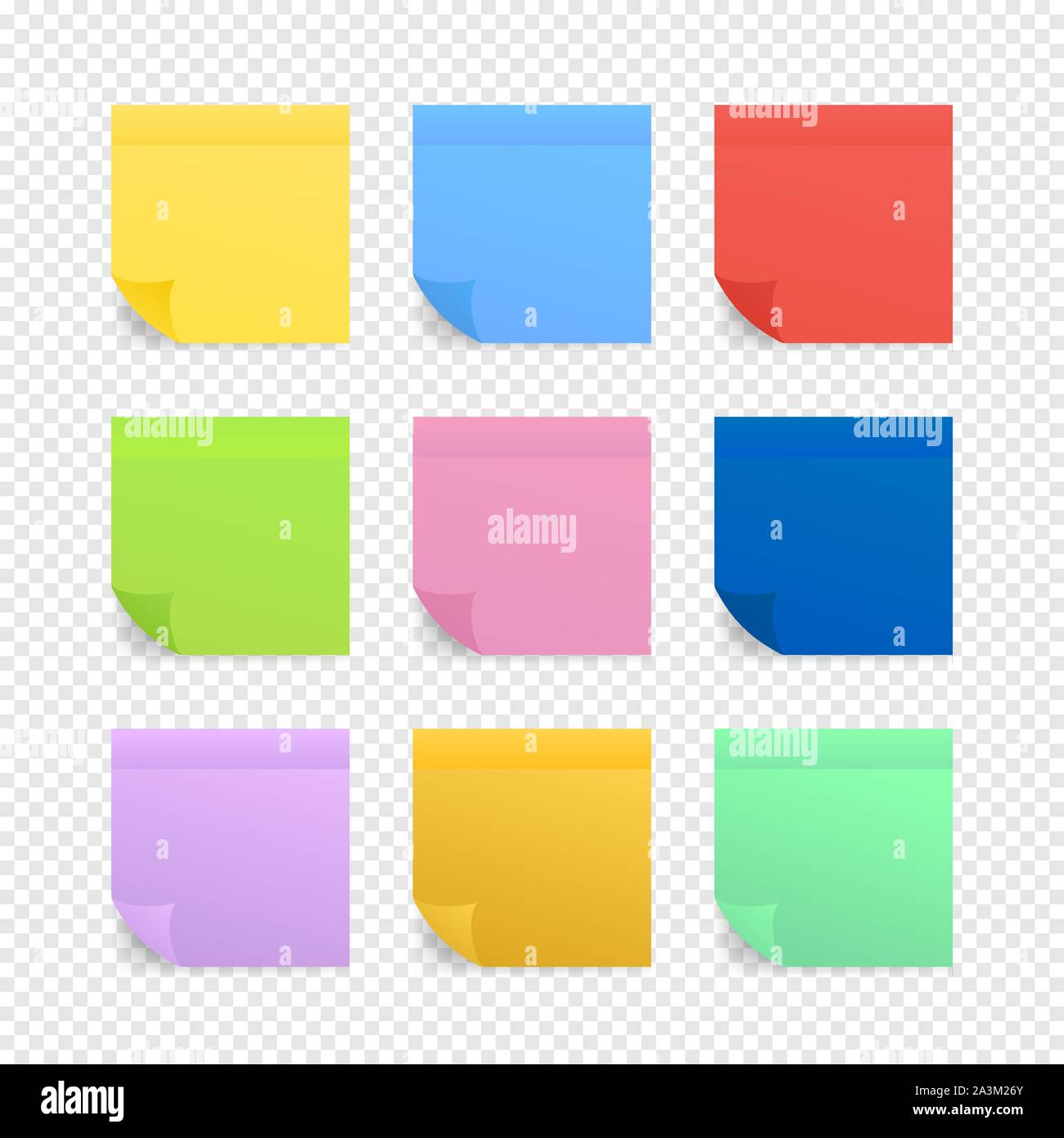 Sticky colored notes. Post note paper. Vector illustration Stock Vector ...