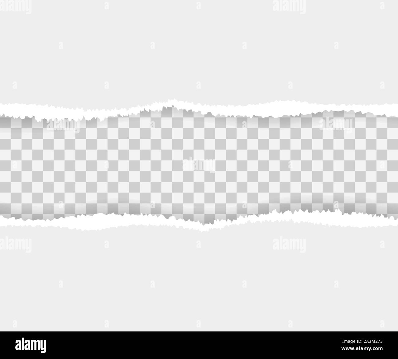 Torn paper edges, seamless horizontally. Vector illustration Stock