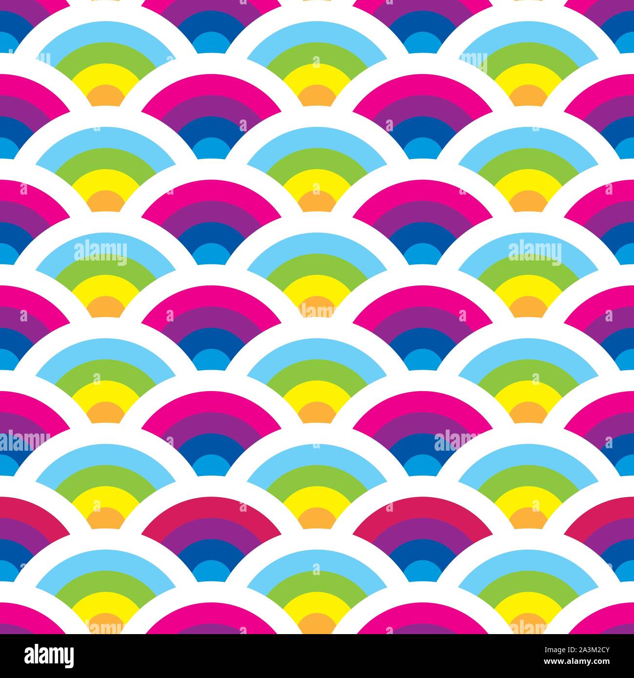 Bright seamless pattern with half rounds and curls Stock Vector