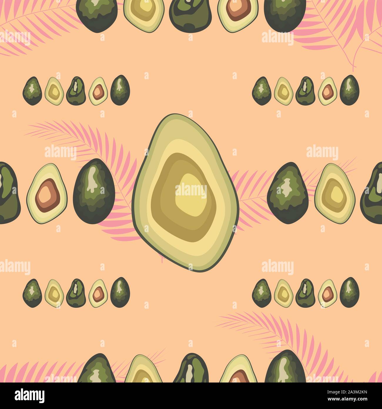 healthy food. Avocado print. Seamless pattern. Cute nature illustration ...