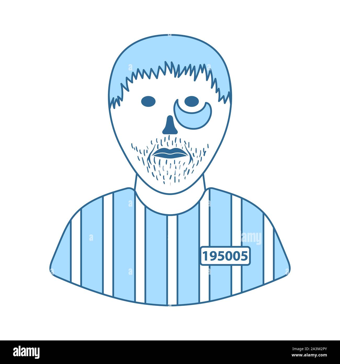 Prisoner Icon. Thin Line With Blue Fill Design. Vector Illustration. Stock Vector