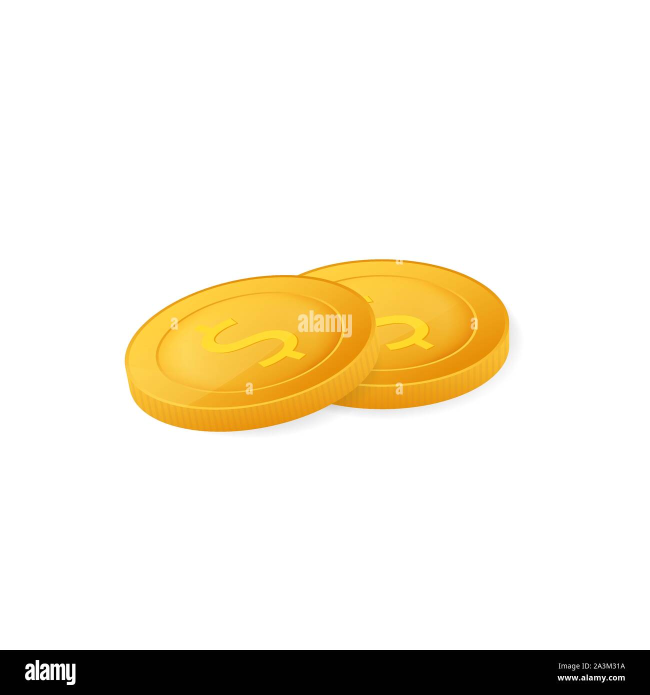 Gold coins stack. Finance heap, dollar coin pile. Vector illustration ...