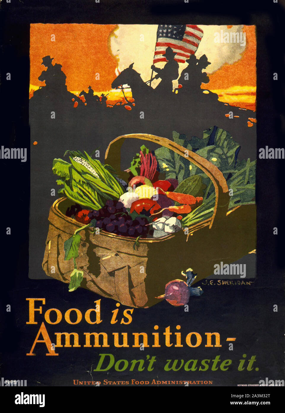 Food is an Ammunition  - Vintage U.S Propaganda poster Stock Photo