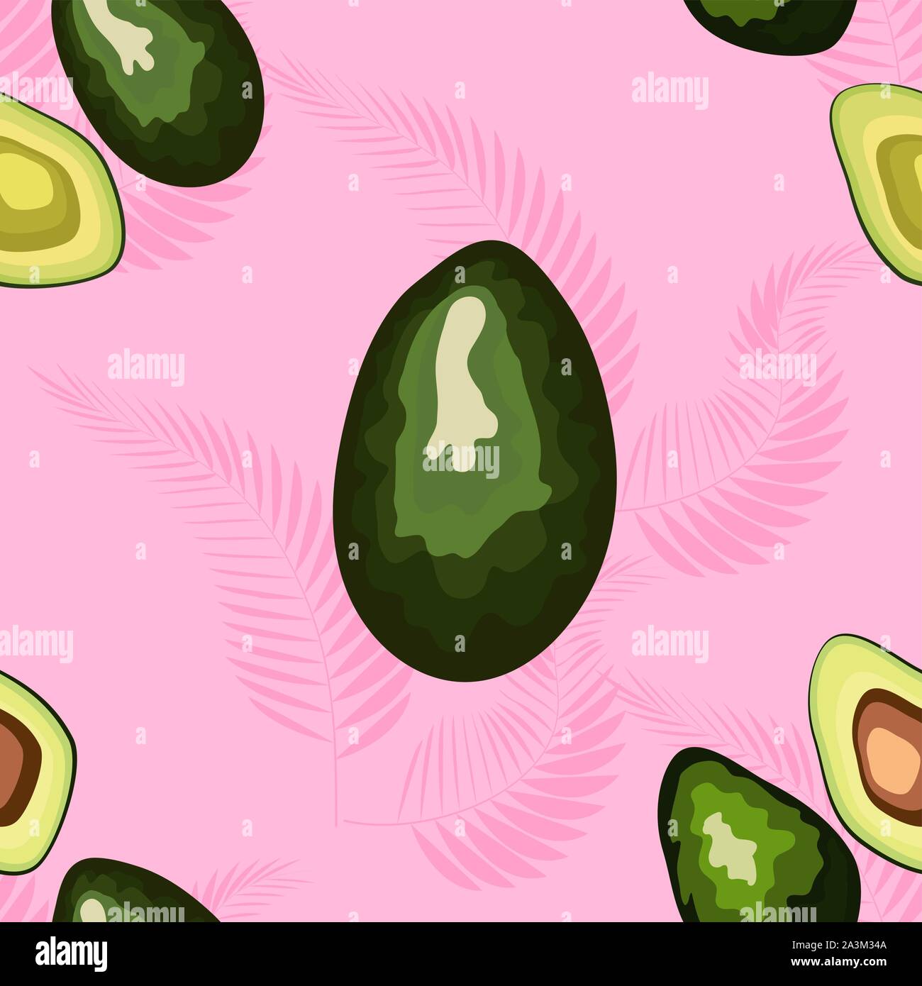 healthy food. Avocado print. Seamless pattern. Cute nature illustration ...
