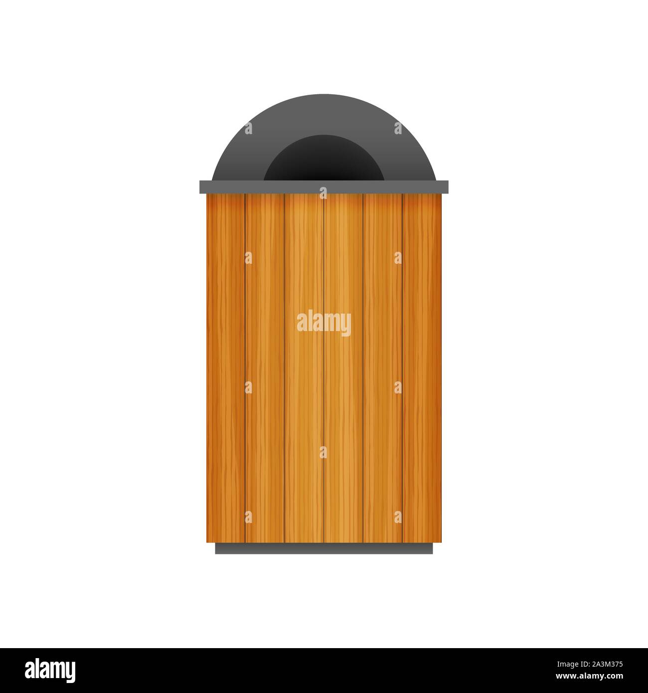 Trash can in park icon. Waste bin on white background. Vector illustration. Stock Vector