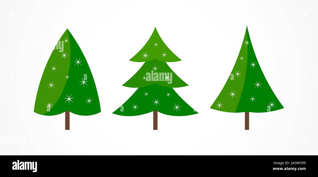 Green Christmas trees icons illustration Stock Vector Image & Art - Alamy