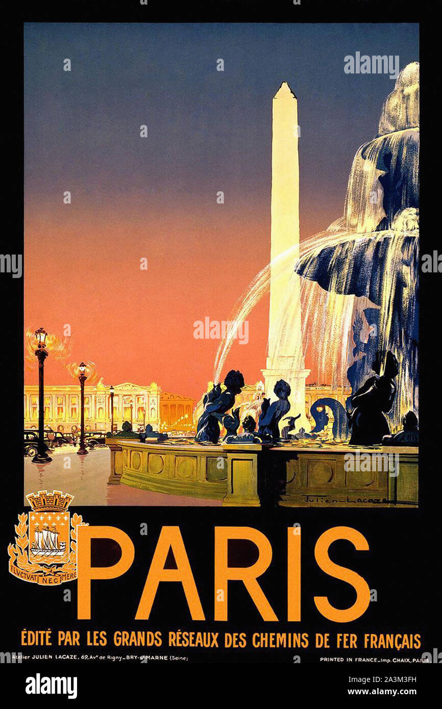 Paris - Vintage Travel poster Stock Photo