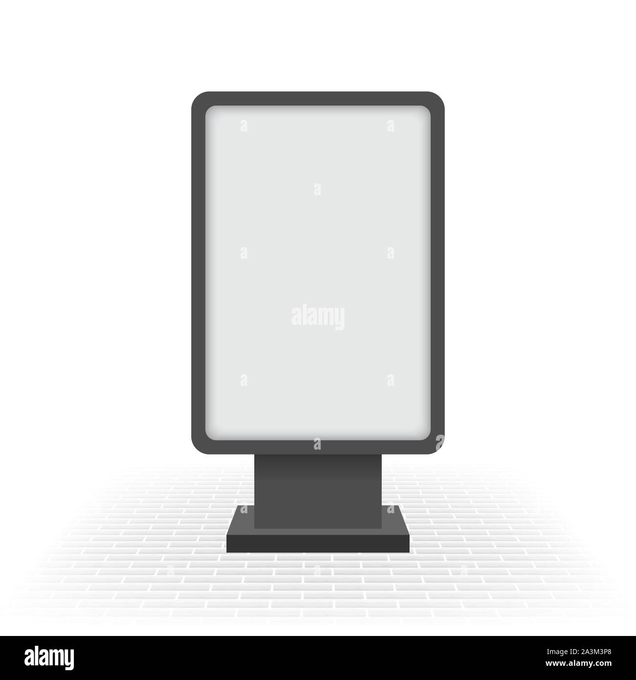 Blank interactive outdoor kiosk. Display kiosk stand, blank mockup
