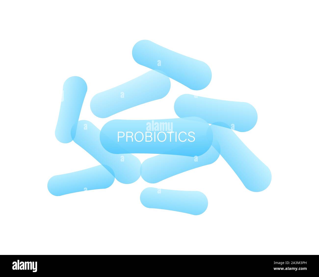 Probiotics Bacteria. Biology, Science background. Vector stock illustration. Stock Vector
