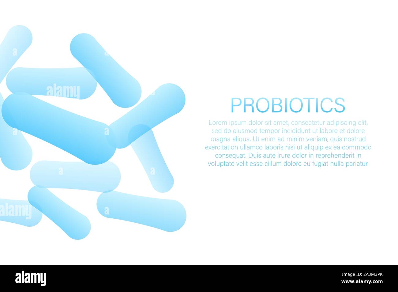 Probiotics Bacteria. Biology, Science background. Vector stock illustration. Stock Vector