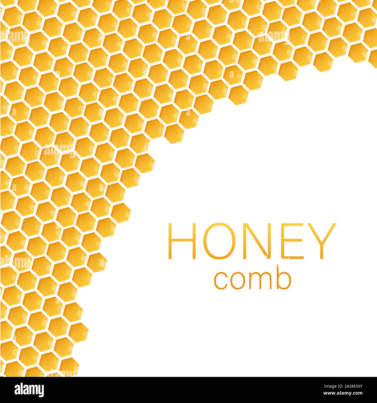 Honeycomb monochrome honey pattern. Vector stock illustration. Stock Vector