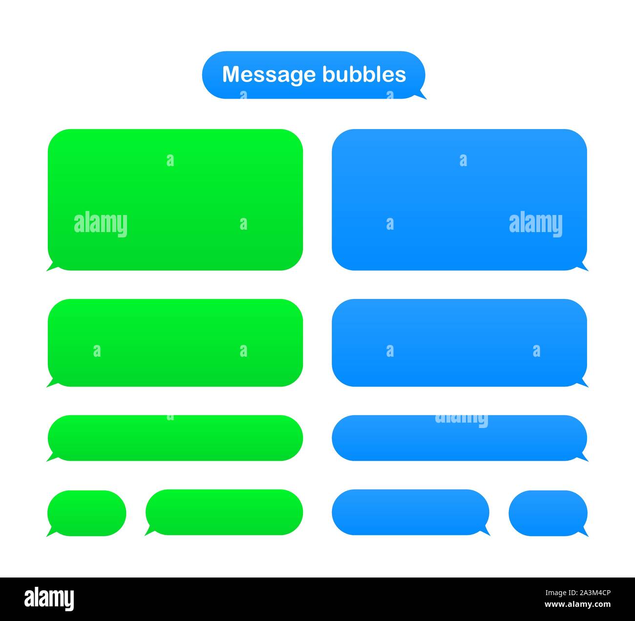 Message bubbles design template for messenger chat. Vector stock illustration. Stock Vector