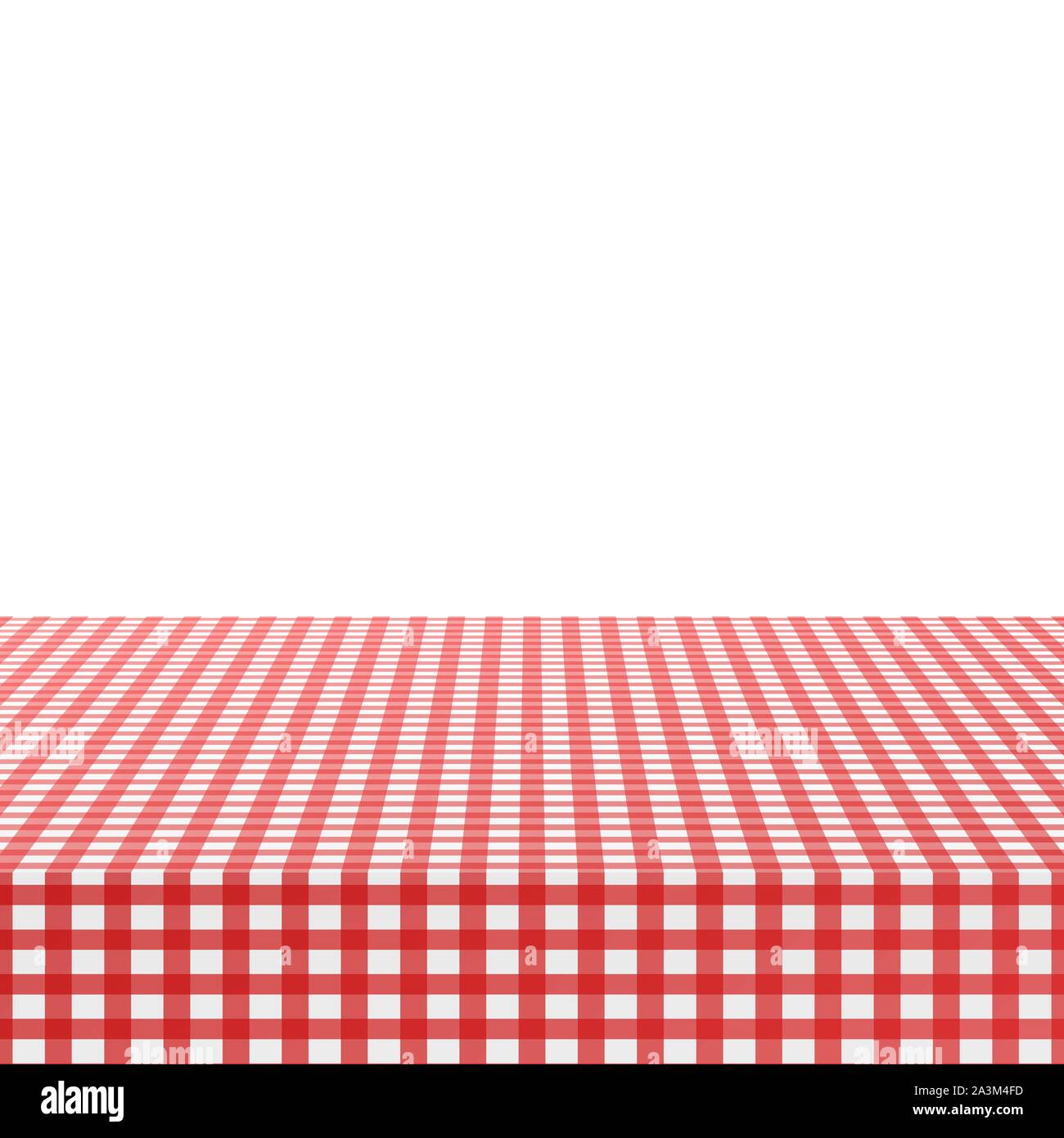Red corner tablecloth on white background. Vector stock illustration. Stock Vector