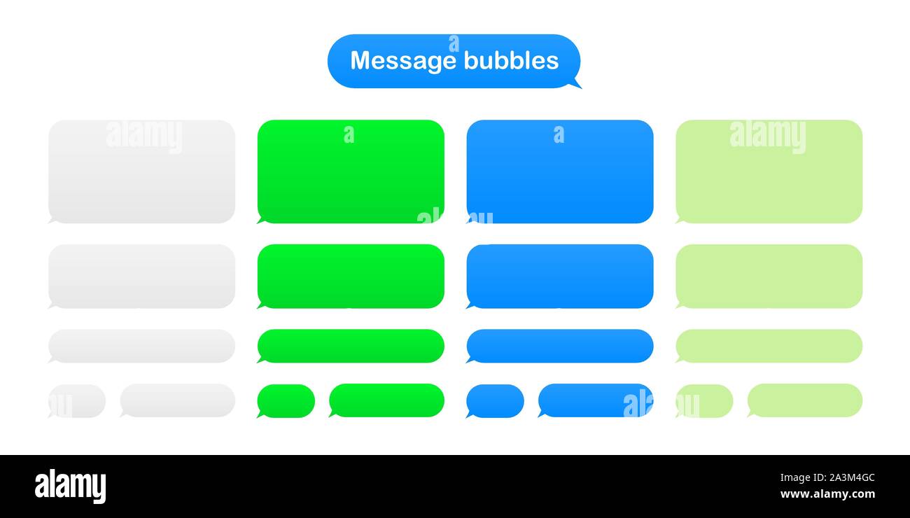 Message bubbles design template for messenger chat. Vector stock illustration. Stock Vector