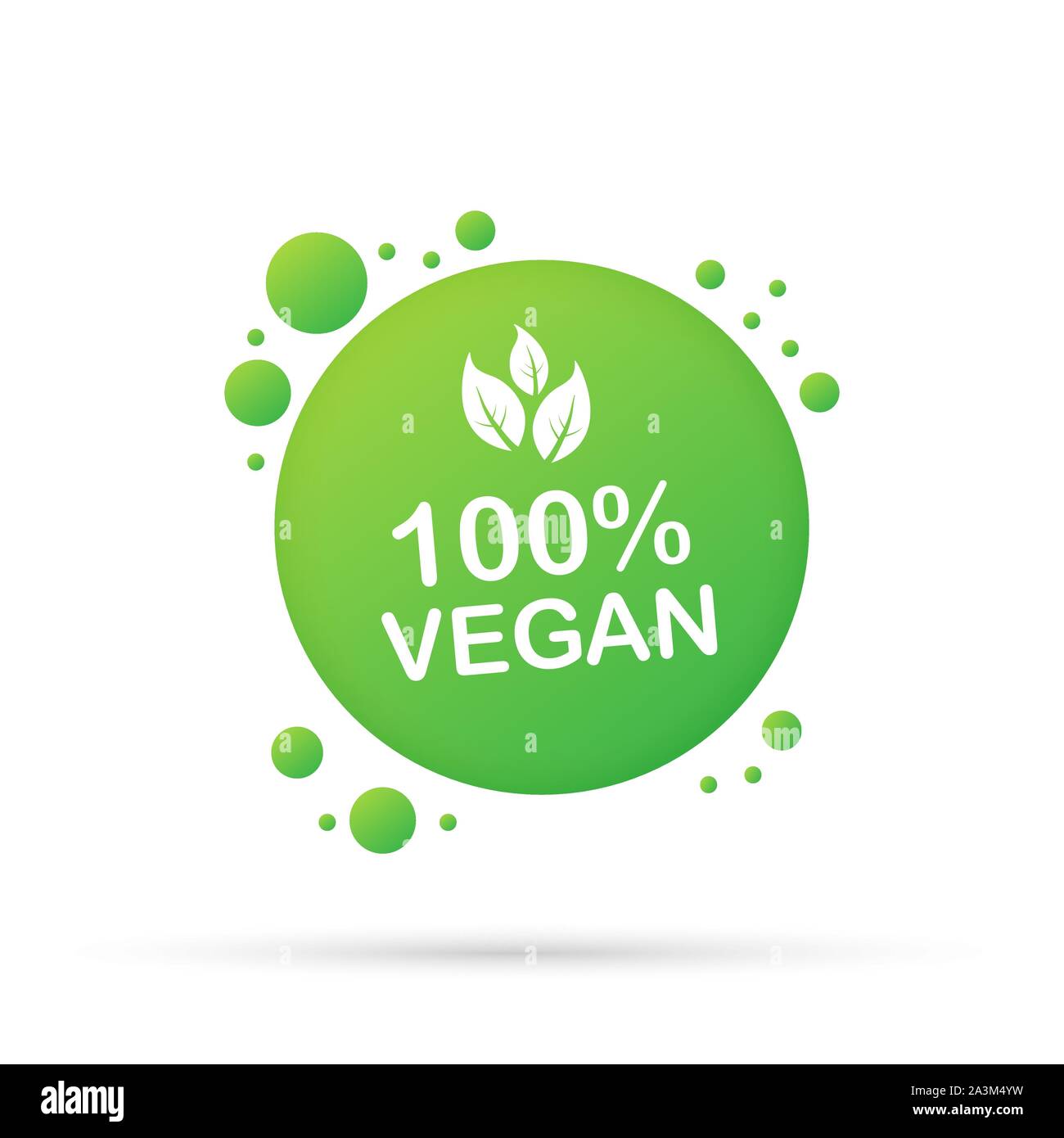 100 vegan icon design. Green vegan friendly symbol. Vector illustration ...