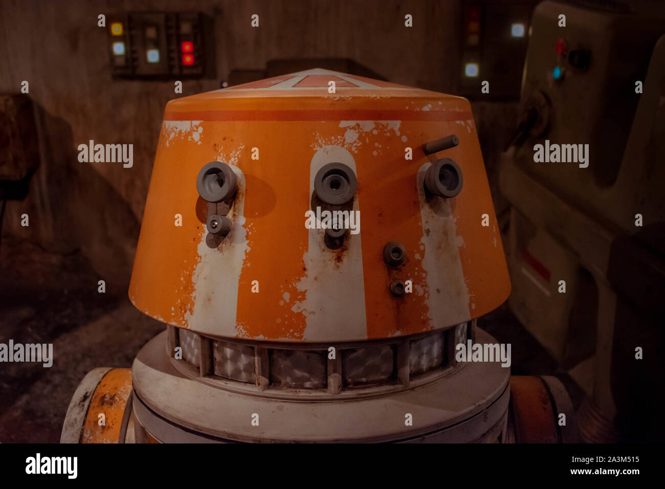 Orlando, Florida. September 27, 2019. Robot in Star Wars Galaxys Edge