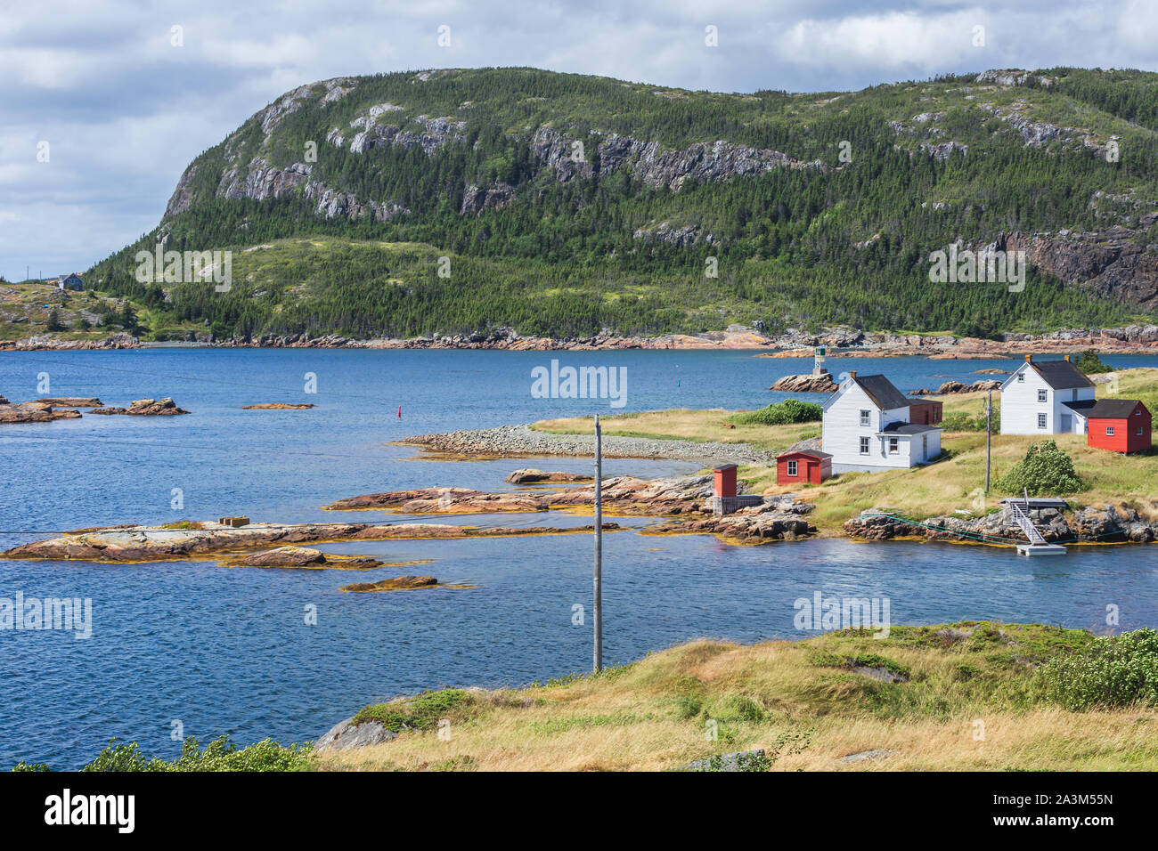 Traditional salt box houses in the fishing village of Salvage