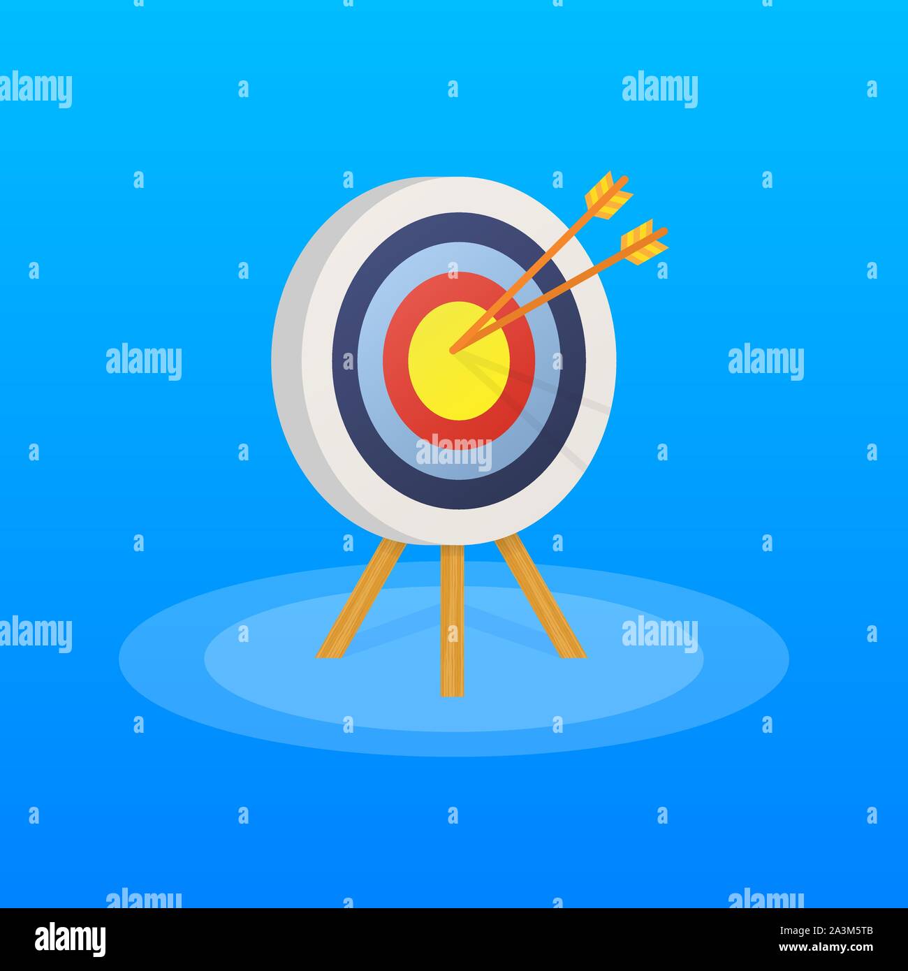 Target with an arrow flat icon concept market goal picture image. Concept target market