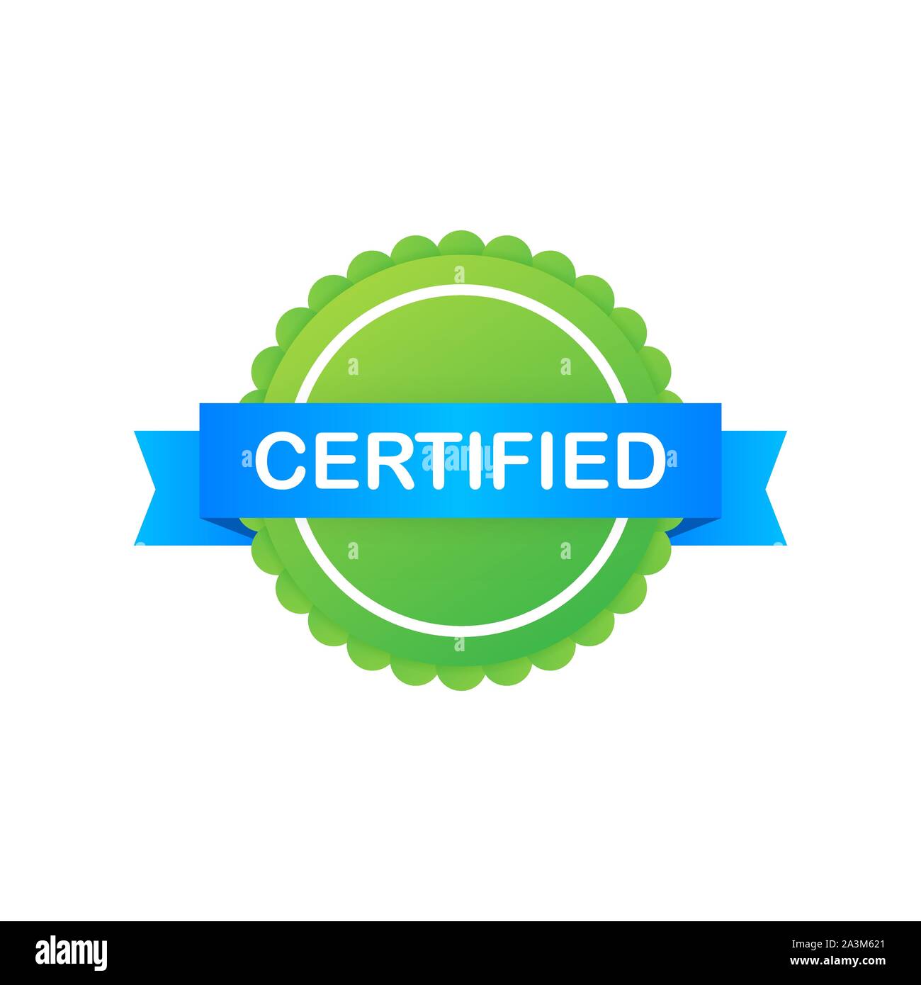 Certified label vector isolated on white background. Vector stock illustration. Stock Vector