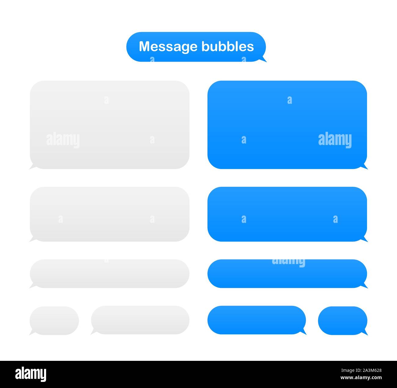 Message bubbles design template for messenger chat. Vector stock