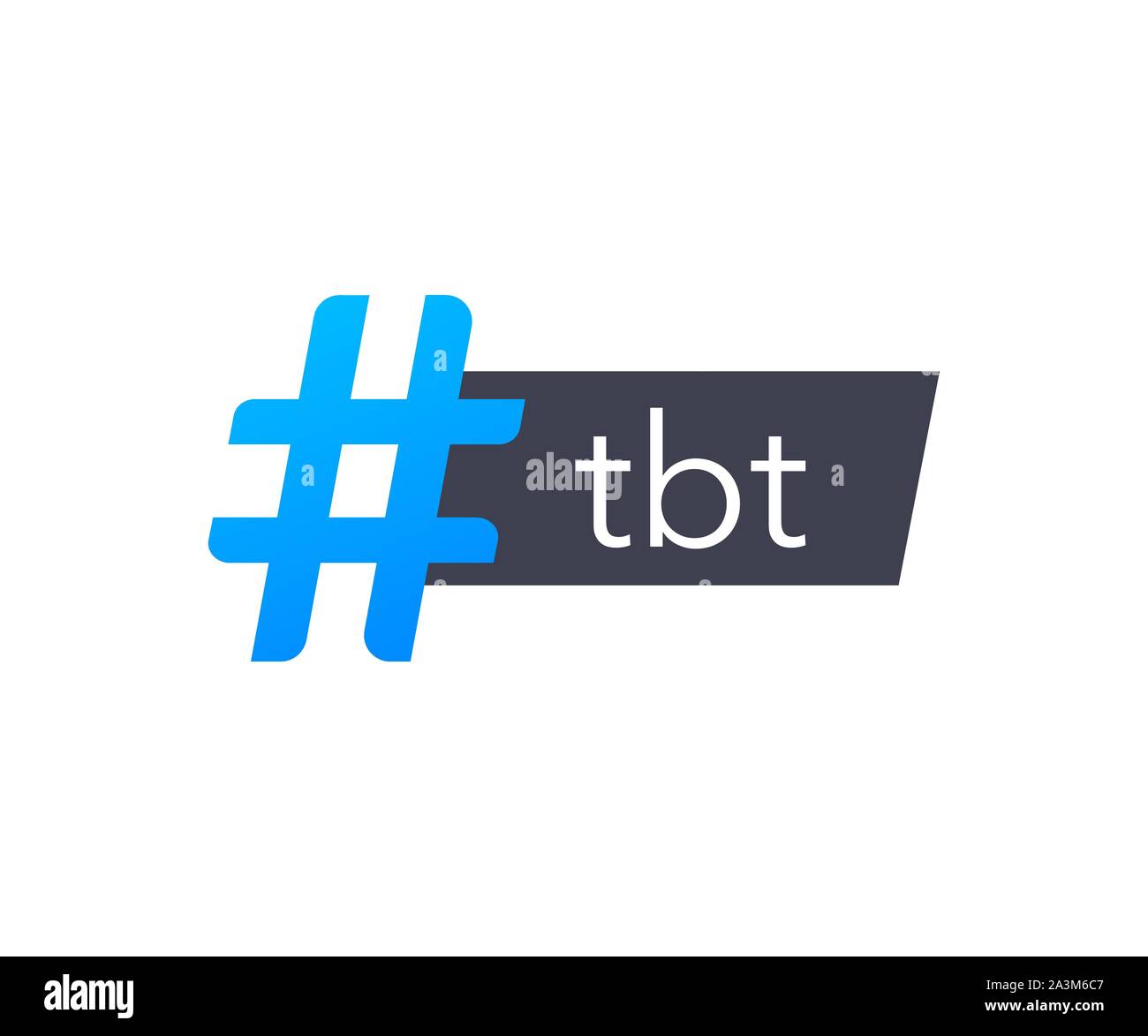 Tbt hashtag thursdat throwback symbol. Vector stock illustration Stock