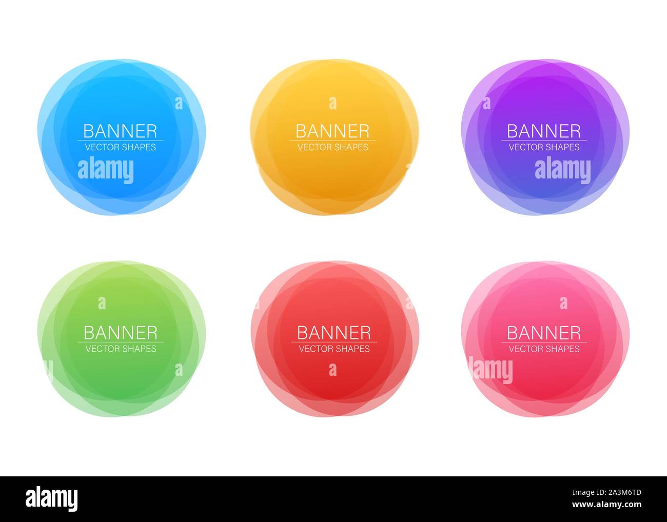 Set of round colorful vector shapes. Abstract vector banners. Vector stock illustration. Stock Vector