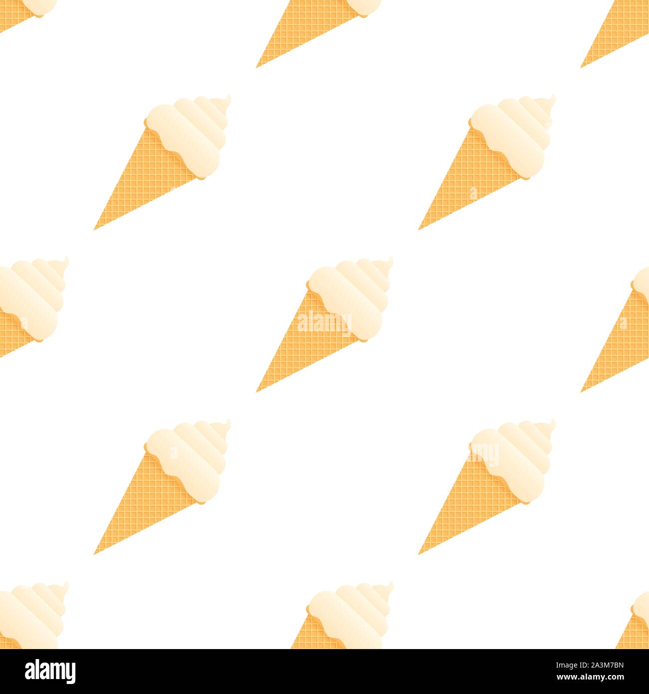 Ice cream vector seamless pattern. Flat design. Vector stock illustration. Stock Vector