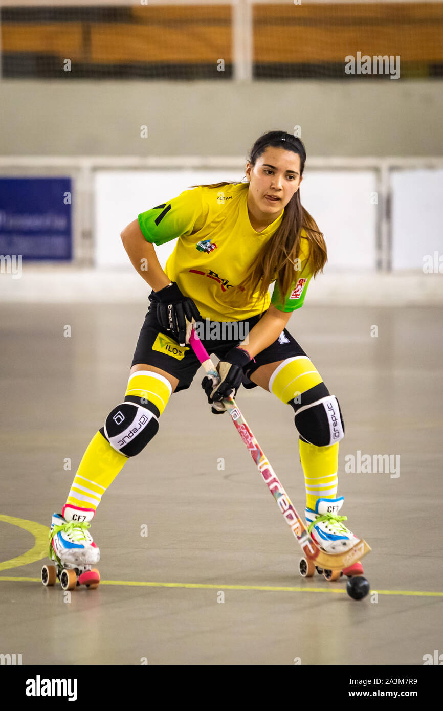 roller hockey player Paula GARCIA DELGADO in action during the match.  Selective focus Stock Photo - Alamy