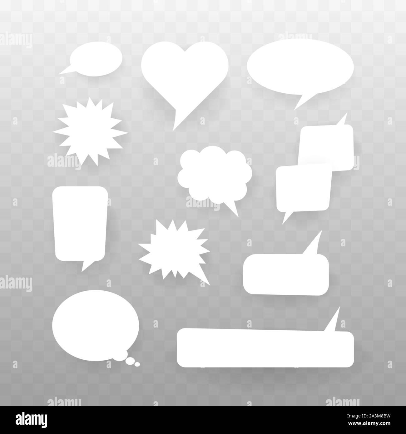 Set of speech bubbles. Halftone shadows. Vector stock illustration ...