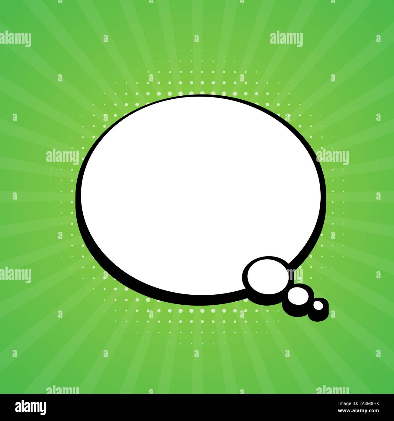 Comic speech bubble. Retro burst background in pop style. Vector stock ...
